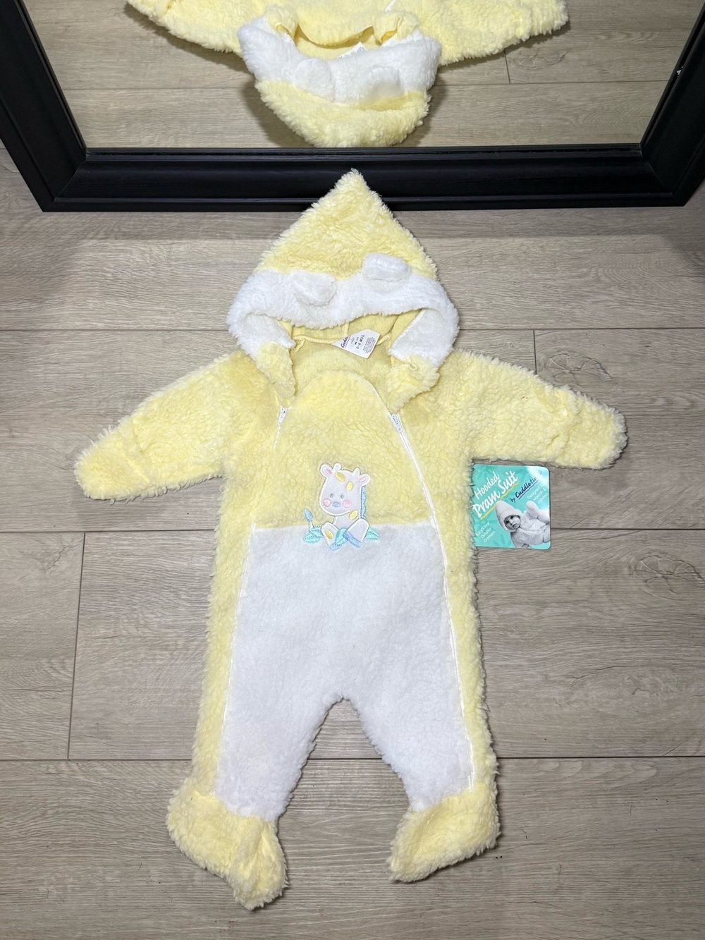 New Vintage 1970s Toddlers Cuddletin Embroidered Unicorn Fur Onesie Pram Suit